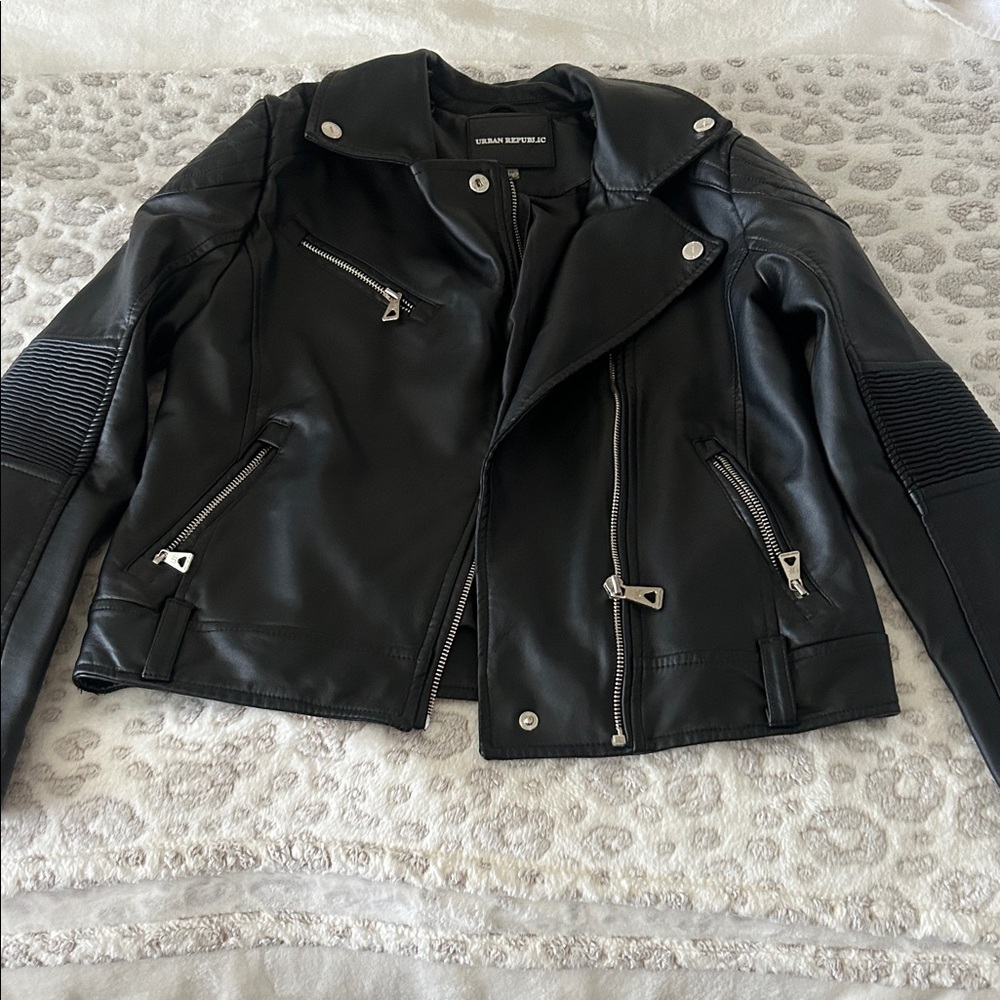 Girls urban republic black faux leather jacket